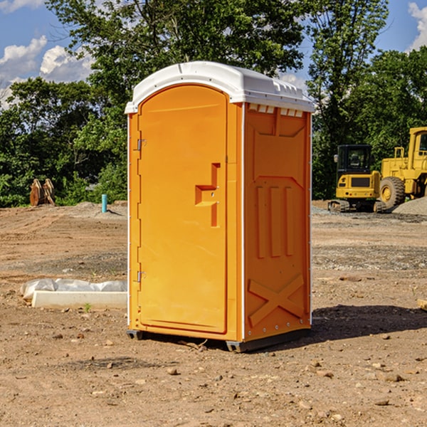 how often are the portable restrooms cleaned and serviced during a rental period in Harbor Bluffs Florida